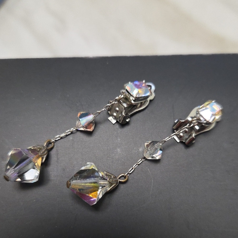 Chic Silver and Crystal Dangle Earrings